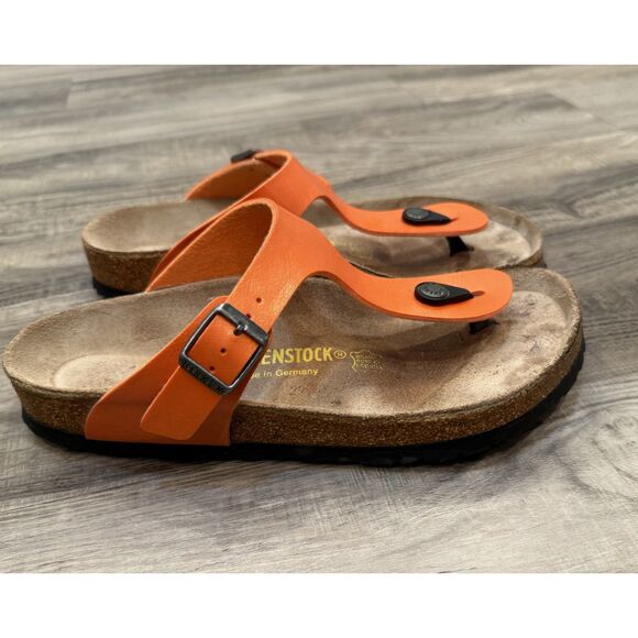 Birkenstock Gizeh Birko-Flor Orange Size 38/ US 7 - Picture 3 of 7